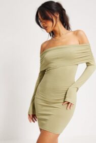 Nelly Kotelomekot – Vihreä – Off Shoulder Dress – Mekot – Bodycon Dresses