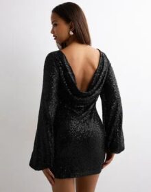 Nelly Musta – Sparkling Cowlneck Dress
