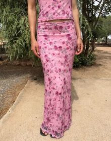Nelly Vaaleanpunainen – Floral Lace Skirt