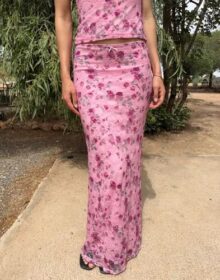 Nelly Vaaleanpunainen – Floral Lace Skirt