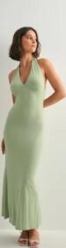 Nelly Vihreä – Fine Halterneck Dress