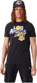 New Era Los Angeles Lakers Nba Infill Graphic Short Sleeve T-shirt Musta S Mies
