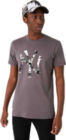 New Era Mlb Camo New York Yankees Short Sleeve T-shirt Harmaa S Mies