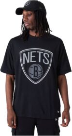 New Era Nba Os Outline Mesh Brooklyn Nets Short Sleeve T-shirt Musta L Mies