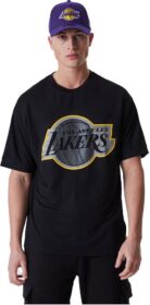 New Era Nba Os Outline Mesh Los Angeles Lakers Short Sleeve T-shirt Musta S Mies
