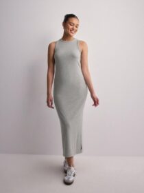 Object Collectors Item Maksimekot – Light Grey Melange – Objjamie S/L Long Dress Noos – Mekot – maxi dresses