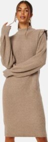 Object Collectors Item Malena L/S Ruffle Knit Dress Fossil Detail:MELANG XS