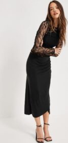Object Collectors Item Midihameet – Black – Objannie Hw Drape Skirt Noos – Hameet – Midi skirts