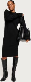 Object Collectors Item Neulemekot – Musta – Objthess L/S Knit Dress Noos – Mekot