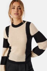 Object Collectors Item Objoni L/S knit pullover Black Detail:Sandshe XL
