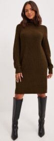 Object Collectors Item Pitkähihaiset mekot – Dark Earth Melange – Objmalena L/S Rollneck Dress Noos – Mekot – Long sleeved dresses