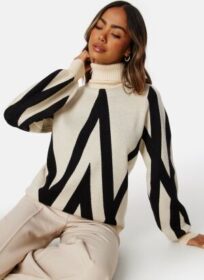 Object Collectors Item Ray L/S KNit Rollneck Pullover Sandshell Pattern M