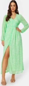 ONLY Amanda L/S Long Dress Summer Green AOP:Tan S