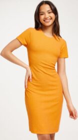 Only Kotelomekot – Apricot – Onlemma S/S O-Neck Dress Jrs – Mekot – Bodycon Dresses