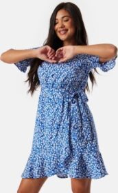ONLY Onl New Olivia Short Wrap Dress Blue/Patterned XS