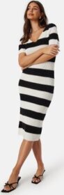 ONLY Onlruth V-Neck Dress Black Stripes:Cloud XS