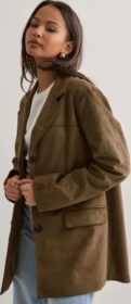 Only Ruskea – Onltulip Faux Suede Blazer Coat Otw