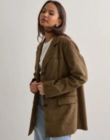 Only Ruskea – Onltulip Faux Suede Blazer Coat Otw