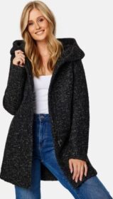 ONLY Sedona Boucle Wool Coat Black Detail:Melange S