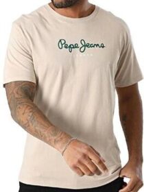 Pepe jeans Lyhythihainen t-paita Pepe jeans  T-shirt Pepe Jeans Eggo N beige  EU S