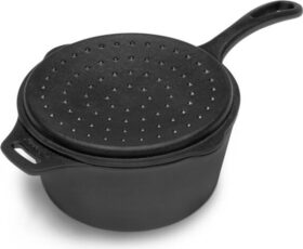 Petromax Cast Iron Casserole Dish with Lid Koko Ø 17 cm, harmaa/musta