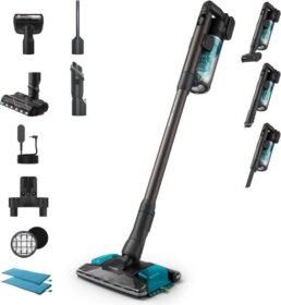 Philips Philipsin johdoton SpeedPro Max 8000 Series Aqua Plus -imuri 2-in-1-varsi-imuri Pussiton Sininen 06 L Kuiva ja märkä Sykloninen/suodattava