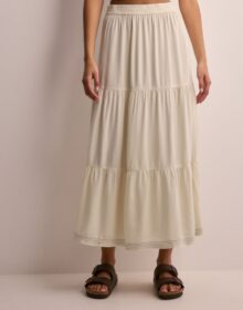 Pieces Beige – Pcadelia Hw Ankle Skirt Bc