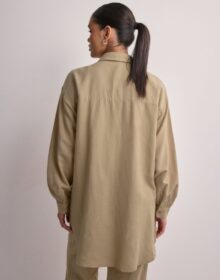 Pieces Beige – Pcmilano Ls Loose Shirt