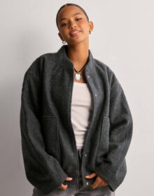Pieces Harmaa – Pcjenny Ls Loose Bomber Mm