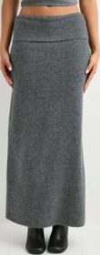 Pieces Harmaa – Pcjiko Mw Folddown Ankel Knit Skirt