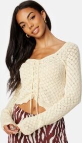 Pieces Judy LS Cropped Top Knit Birch L