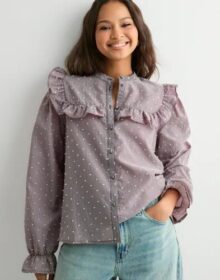 Pieces Lila – Pcjennya Ls Shirt Wvn