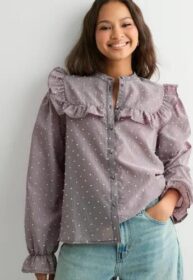 Pieces Lila – Pcjennya Ls Shirt Wvn