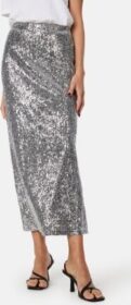 Pieces Pcniri high waist ankle skirt Silver Detail:SEQUIN S