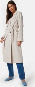 Pieces Pcscarlett LS trenchcoat Silver Gray XS