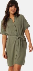 Pieces Pcvinsty Linen Shirt Dress Deep Lichen Green XS