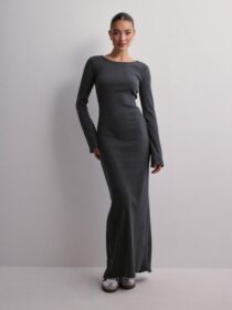 Pieces Pitkähihaiset mekot – Dark Grey Washed – Pcvanessa Ls Maxi Dress Dmo – Mekot – Long sleeved dresses