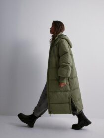 Pieces Puffer-takit – Deep Lichen Green – Pcjordynn Long Puffer Jacket – Takit