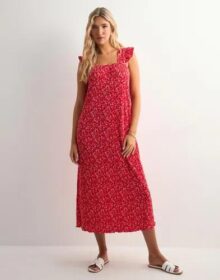 Pieces Punainen – Pcflora Strap Flounce Dress Jrs Bc