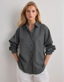 Pieces Ruskea – Pcsilla Ls Check Shirt Wvn D2D