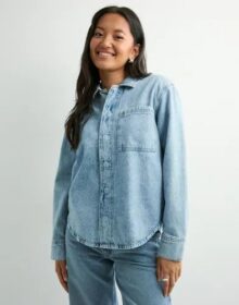 Pieces Sininen – Pcjophine Ls Denim Shirt Bc