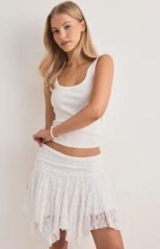 Pieces Valkoinen – Pcannie Mw Short Lace Skrit D2D Pp