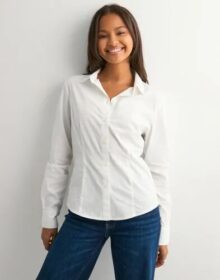 Pieces Valkoinen – Pcsussi Ls Shirt Wvn Noos