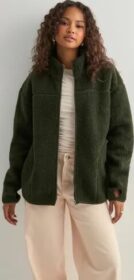 Pieces Vihreä – Pcsadia Ls Teddy Jacket Noos Bc