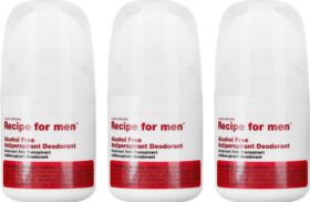 Recipe for men Antiperspirant Deodorant Trio 3 x Alcohol Free 60 ml – 180 ml