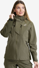 RevolutionRace > Takit > Sade- Ja Kuoritakit – Vihreä – Aries Pro 3L Shell Jacket Naiset Grape Leaf/Forest Night, Koko:XL
