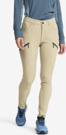 RevolutionRace Ulkoilufarkut – Beige – Bouncer Highwaist Jeans Naiset Khaki Tan Beige, Koko:XS