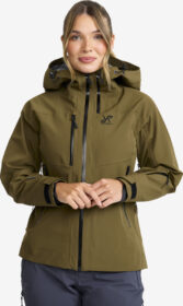 RevolutionRace > Takit > Sade- Ja Kuoritakit – Vihreä – Cyclone 3L Shell Jacket Naiset Dark Olive, Koko:L