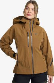 RevolutionRace > Takit > Sade- Ja Kuoritakit – Ruskea – Cyclone 3L Shell Jacket Naiset Rubber, Koko:XL