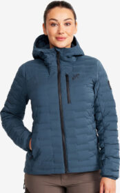 RevolutionRace Ulkoilutakki, Kuoritakki & Tuulitakki – Sininen – Flex Stretch Down Jacket Naiset Moonlit Ocean, Koko:S